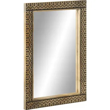 Zrcadlo Zrcadlo do koupelny, 50x70 cm, masivní mangové dřevo a sklo