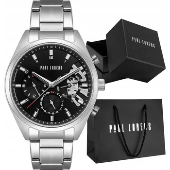 Hodinky PÁNSKÉ HODINKY Stříbrný náramek PAUL LORENS PL20003B-1C1 + KRABIČKA