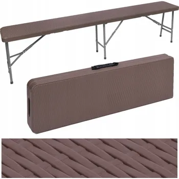Zahradní lavice Skládací cateringová lavice RATTAN hnědá