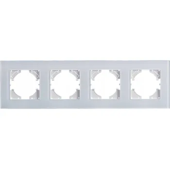 ViPlast ViP Rámeček čtyřnásobný 4-rámeček SKLO Bílý [Horizontální Orientace]