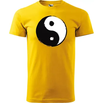 Pánské tričko Sablio Tričko s potiskem Rovnováha na triku - žluté L