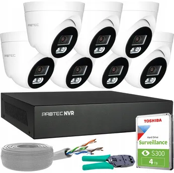 IP kamera Monitorovací sada 7 IP kamer 8MP 4K POE Detekce osob HDD 4TB