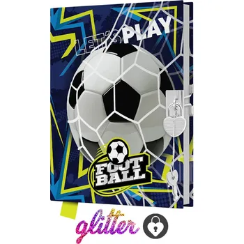 Památník JUNIOR 14x18 cm, 80 list. čistý se zámkem - Let´s Play Football