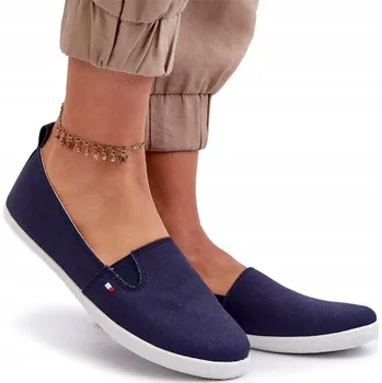 Dámské tenisky TENISKY TRAMPKY SLIP-ON KLASICKÉ POHODLNÉ VSUVNÉ TMAVĚ MODRÉ 37