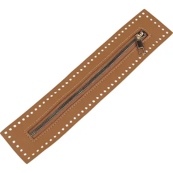 Zip na kabelky, tašky, pouzdra 6x27 cm, barva 1 hnědá koňak