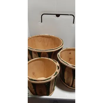 Květináč Ratanové květináče z PE, sada 3 ks, hnědá/bílá, ruční výroba, různé