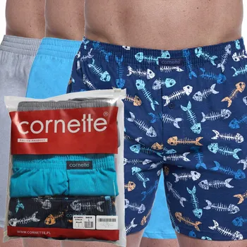 Boxerky Pánské boxerky Cornette 945/08 vel. M (46) bavlněné na spaní, 3 kusy v balení