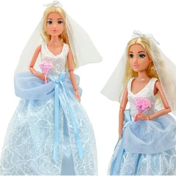 Panenka Módní PANENKA Lily Nevěsta s Dortem, Svatební Šaty a Kytice WOOPIE ROYAL