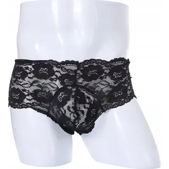 Pánské spodní prádlo Sexy Jemné Pánské Krajkové Boxerky s Květinovým Vzorem - XXL