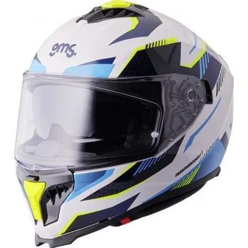 Motodoplněk Integrální helma GMS GELERO ZG12701 bílo-modro-žlutá 2XL
