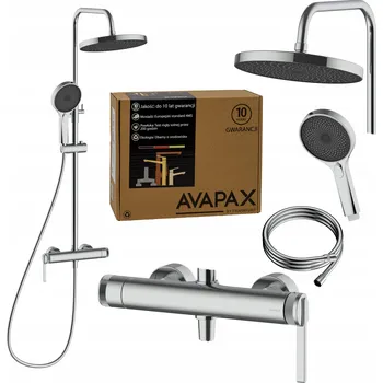 Sprchový set Sprchový panel s baterií, nastavitelný, stříbrný, sada do sprchového koutu AVAPAX