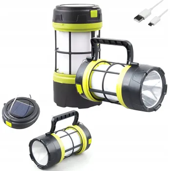 SOLÁRNÍ LED KEMPINGOVÁ LAMPA USB POWERBANK SVÍTILNA