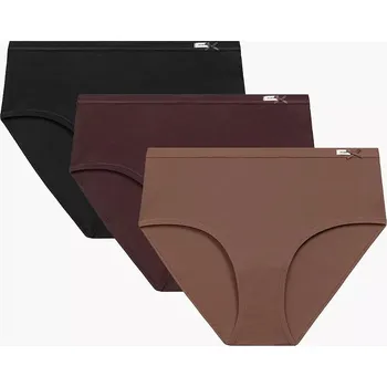 Dámské spodní prádlo Kalhotky Atlantic 3CLP-004B Classic A'3 S-2XL cappuccino-čokoláda-černá M