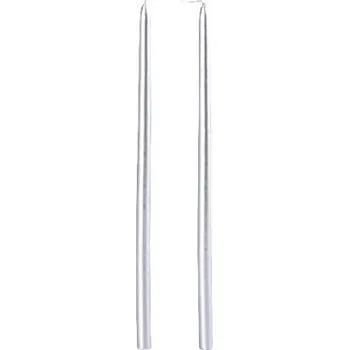 Svíčka Květinová hladká 2ks 12x300mm stříbrná svíčka