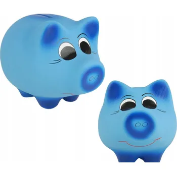 Pokladnička DEKORATIVNÍ POKLADNIČKA PRASÁTKO KERAMICKÁ BLUE 16 x 23 polské