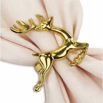 Kroužek na ubrousek VÁNOČNÍ KROUŽEK NA UBROUSKY ZLATÝ SOB DEKORACE NA STŮL