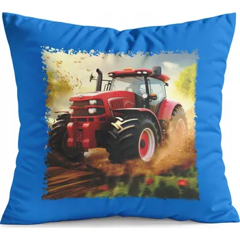 Polštář POLŠTÁŘ MODRÝ DÁREK - TRAKTOR POLE FARMA ZEMĚDĚLEC