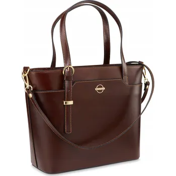 Kabelka Betlewski shopper kabelka z pravé lícové kůže hnědá