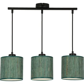 Patti závěsné svítidlo černé 3x60 E27 stínidlo válec 15x15 pletená zelená