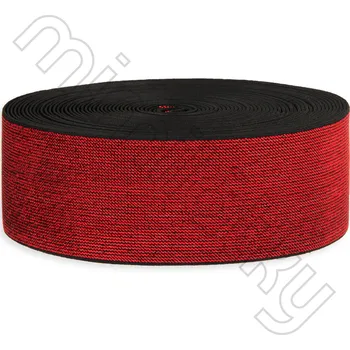 Textilní guma Pruženka lurex černá/červená 5cm