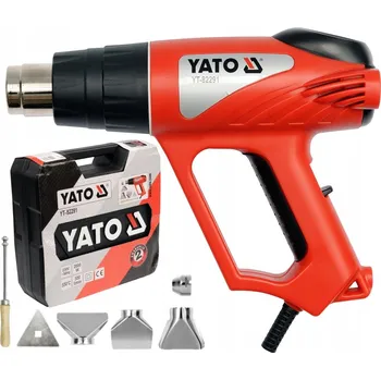Horkovzdušná pistole YATO ELEKTRICKÁ HORKOVZDUŠNÁ PISTOLE 2000W 350/550°C PŘÍSLUŠENSTVÍ KUFR
