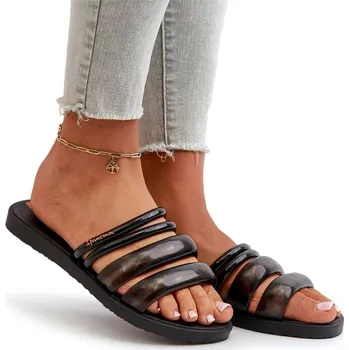 Dámské pantofle Dámské ploché gumové NAZOUVÁKY 26727 IPANEMA puffer tiras fem černé 40