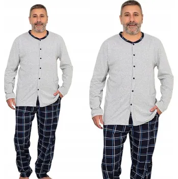 Pánská móda La Penna pánské pyžamo s dlouhým rukávem, velikost 3XL