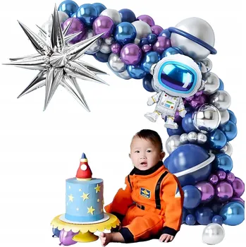 Balónek BALÓNKOVÁ GIRLANDA ASTRONAUTSKÉ BALÓNKY NAROZENINOVÁ SADA BALÓNKŮ 108 KUSŮ