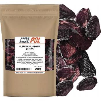 Sušená potravina Švestky Chipsy Švestkové 200 g Křupavé sušené přírodní svačinka Kol-pol 200 g