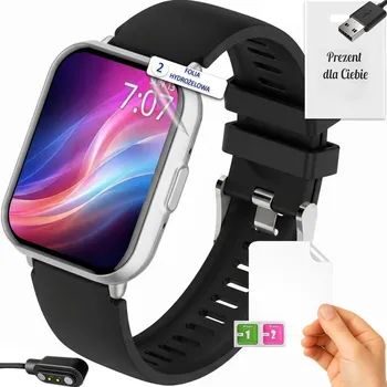 Chytré hodinky Chytré Hodinky Rubicon RNCF46 stříbrné / černé silikonové