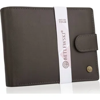 Peněženka Pánská kožená peněženka malá hnědá RFID Betlewski