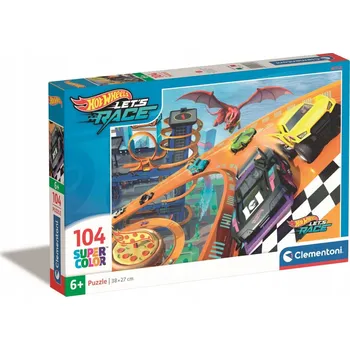 Puzzle Puzzle 104 dílků Super Kolor Hot Wheels 25760 Clementoni