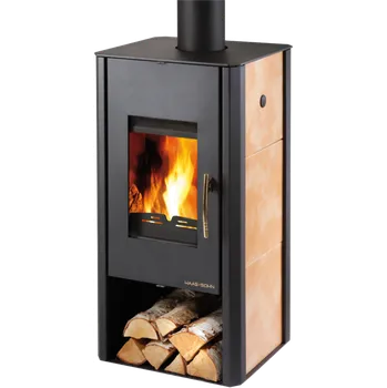 Krbová kamna MANTOVA AL II s vým., černá, béžová dlažba