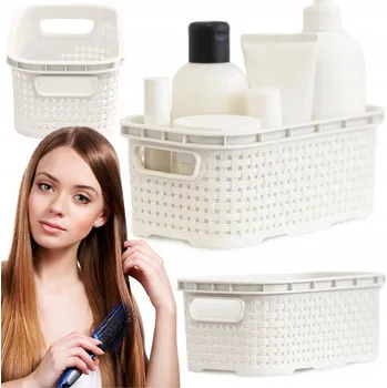 Úložný box Ratanový plastový košík 1 l na kosmetiku do koupelny Krabička Úložný box