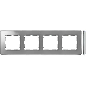 Vodovodní baterie Rámeček 4 násobný, Simon 82 Detail Metal 8201640-093, hliníková / chrom