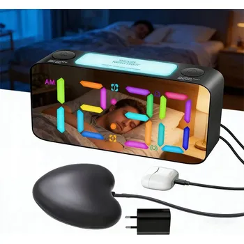 Budík Budík s vibrací a USB Type-C, 3 úrovně jasu, pro hluboké spáče