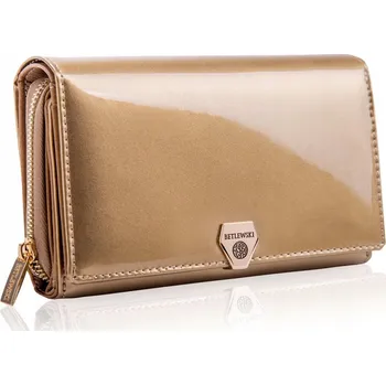 Peněženka Dámská kožená peněženka zlatá BETLEWSKI lakovaná velká RFID