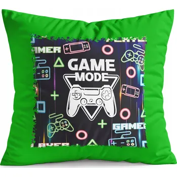 Polštář POLŠTÁŘ ZELENÝ DÁREK - GAMER GAMEPAD GAMBLING HRY