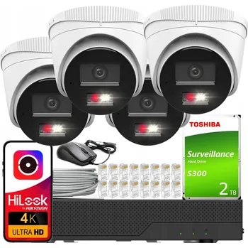 Bezpečnostní kamera Sada monitoringu 4x IPC-T280HA-LU 8MPx HiLook od Hikvision s AI detekcí