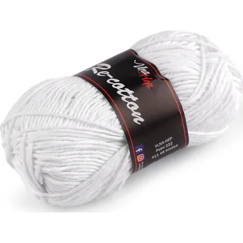 Příze Bavlněná pletací příze Re-Cotton 50 g, střední, 1 (81002) bílá