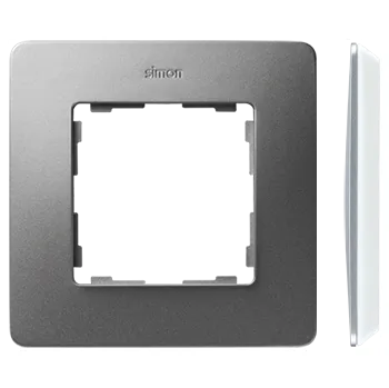 Elektroinstalační krabice Rámeček 1 násobný, Simon 82 Detail Air 8200610-093, hliníková / bílá