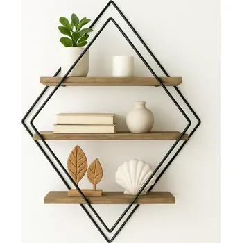 Věšák Dekorativní dřevěná nástěnná police Wr007