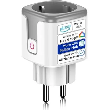 SURFOU Zigbee zásuvka, chytrá zásuvka s časovačem s měřičem spotřeby v domácnosti, kompatibilní s