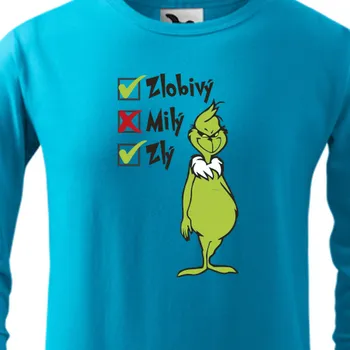 Pánské tričko Triko s dlouhým rukávem Vánoce | Tričko s dlouhým rukávem Zlý Grinch