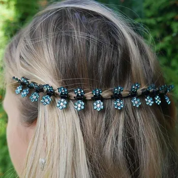 Sponky do vlasů kytičky 12 ks - modré