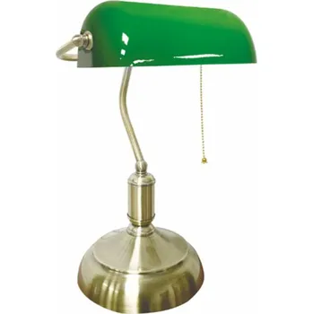 Lampička ACA Lighting stolní lampa PRESTIGE 1xE27 zelené sklo, patinovaná mosaz, kov SF2007GR