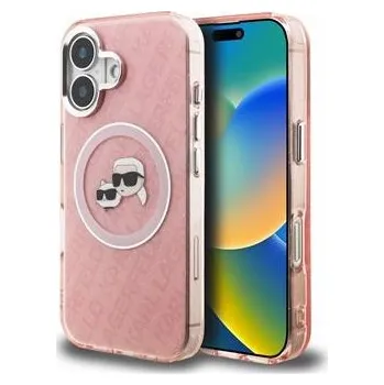 Pouzdro na mobilní telefon Karl Lagerfeld IML K&CH Heads Repeated MagSafe Zadní Kryt pro 16 Pink