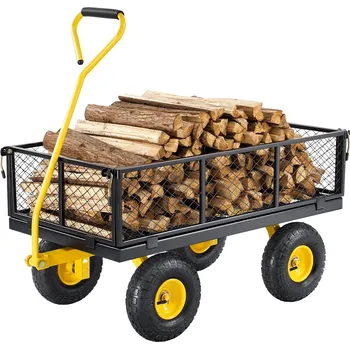 Zahrada Vevor Zahradní vozík 900 lbs, 10" kola, odnímatelné bočnice, 180° rukojeť