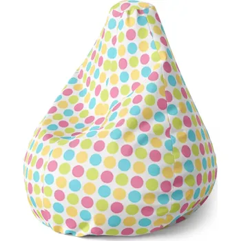 Sedací pytel Sablio Sedací vak Pear Veselé barevné puntíky - 70 x 95 x 15 cm