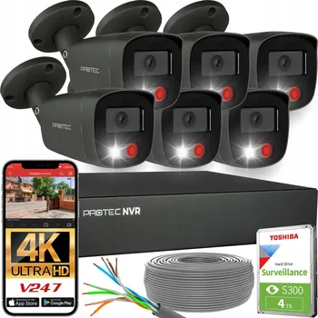 IP kamera Sada pro monitoring 6 kamer UHD 4K grafitové IP PoE s inteligentní detekcí